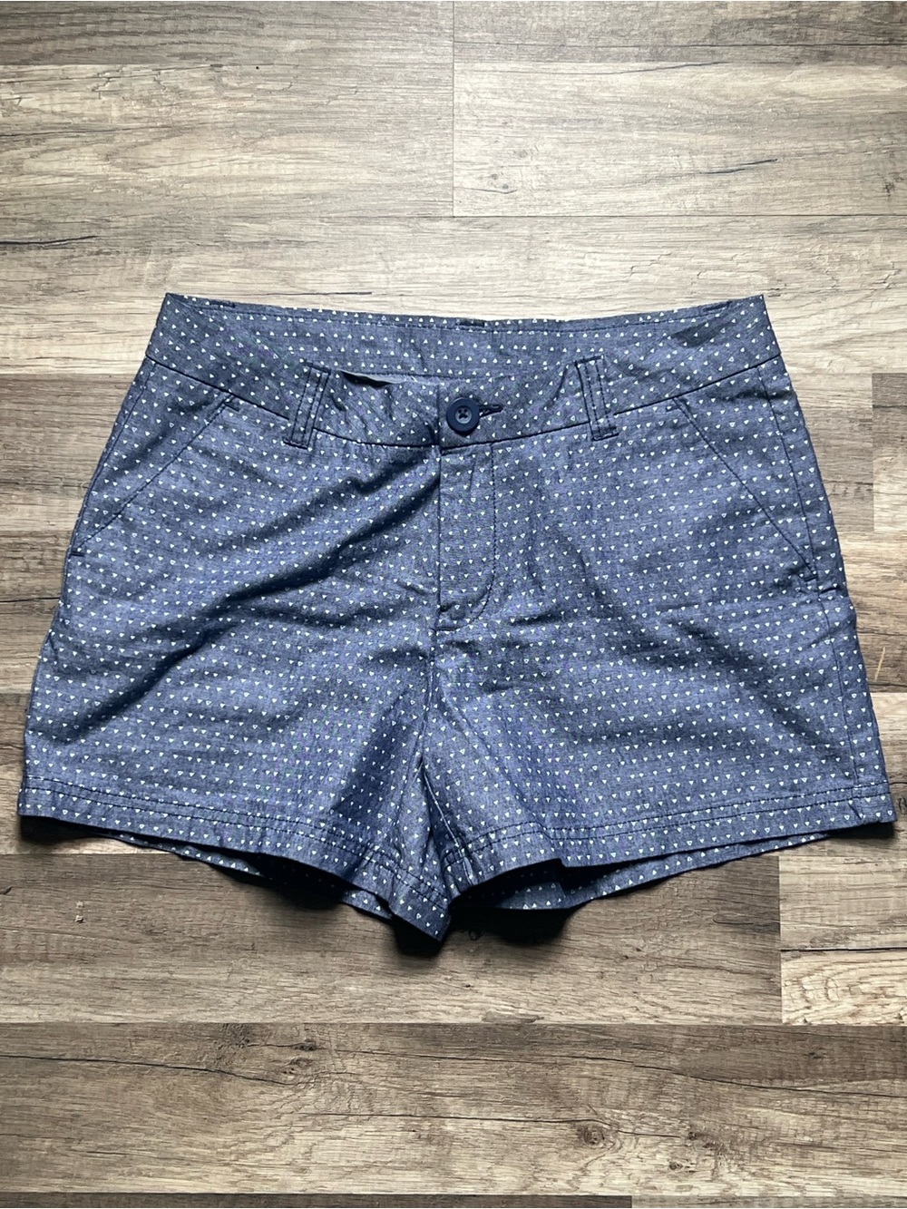 bcg Blue Dot-Print Cotton Blend Shorts